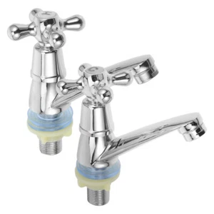 1 Pair Bathroom Basin Taps Bathroom Basin Water Taps Sink Faucets Water Taps - Picture 1 of 12
