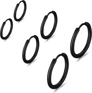 Surgical Stainless Steel Hoop Earrings Small Huggie Hoop Earrings for Men Women - Picture 1 of 6