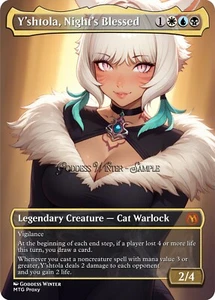 MTG - Y'shtola, Night's Blessed - Fanart Borderless Style - EDH / Playtest - Imagen 1 de 3
