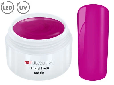 UV Farbgel NEON PURPLE French Color Gel Modellage Nail Art Design Nagel Lila Tip - Bild 1 von 3