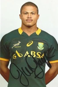 SOUTH AFRICA & WASPS RUGBY UNION: JUAN DE JONGH SIGNED 6x4 PORTRAIT PHOTO+COA - Picture 1 of 1
