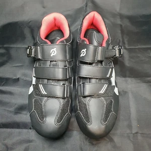 Peloton Cycling Shoes - Size 40 US Women’s Size 9 Men's 7 With Cleats Black Red - Picture 1 of 9