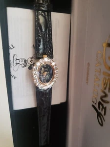 Disney Mickey Mouse Watch with Rhinestones Black Band New in Box - Picture 1 of 12