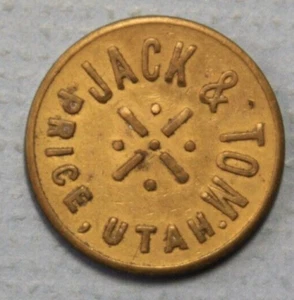 Price Utah Jack & Tom Good for One Drink or Cigar Messing 21mm Medaille - Bild 1 von 2