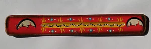 Wood Hand Painted Moon God Indian Incense Holder Blue Red Green Yellow Orange - Picture 1 of 25