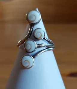 DUR Ring, 925er Silber mit Meeresauge/ Shiva-Auge/ Shiva-Muscheln - Bild 1 von 10