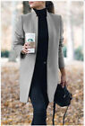 Women Woollen Coat Long Sleeve Solid Open Front Autumn Winter Warm Outwear S-5XL