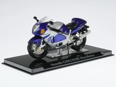 Suzuki GSX 1300R Hayabusa blu Superbike Motorrad Modell111 Atlas 1:24 - Immagine 1 di 4