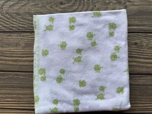 Green White Frog Print Baby Blanket Soft Cotton Fabric - Picture 1 of 5