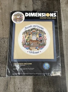 Dimensions Counted Cross Stitch Kit 35025 Cozy Porch Welcome New Sealed Vintage - Picture 1 of 5