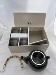 Koto Japanese Ceramic tea set 5 PC Teapot And 4 Cups New In Box - Picture 1 of 10