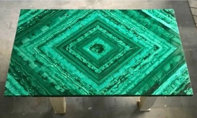 Rectangle Corner Table Top Random with Malachite Stone Coffee Table for Office - Image 1 of 4