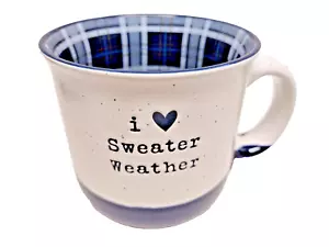 I ❤️ Sweater Weather Mug by Sheffield Home Large Ceramic Blue Coffee Mug 17 oz. - Picture 1 of 6