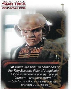 ARMIN SHIMMERMAN FIRMADO 2007 STAR TREK COTIZABLE ESPACIO PROFUNDO NUEVE #26 - QUARK - Imagen 1 de 1