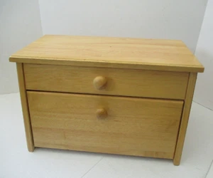 Julie Pomerantz Cassetta del Pane in Legno Duro Vintage Sollevamento Top NUOVO - Foto 1 di 15