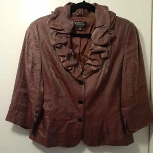 Chaqueta formal de gasa Adrianna Papell Evening Essential 12 púrpura cintura de cóctel - Imagen 1 de 9