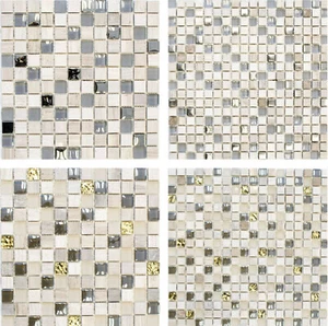 Kitchen tiles tile mirror glass mosaic splash protection gold silver gray - Picture 1 of 5