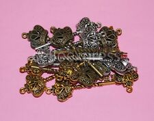 Crown & Heart Keys - Choice of Colour & Qty - Vintage Charm Steampunk Findings