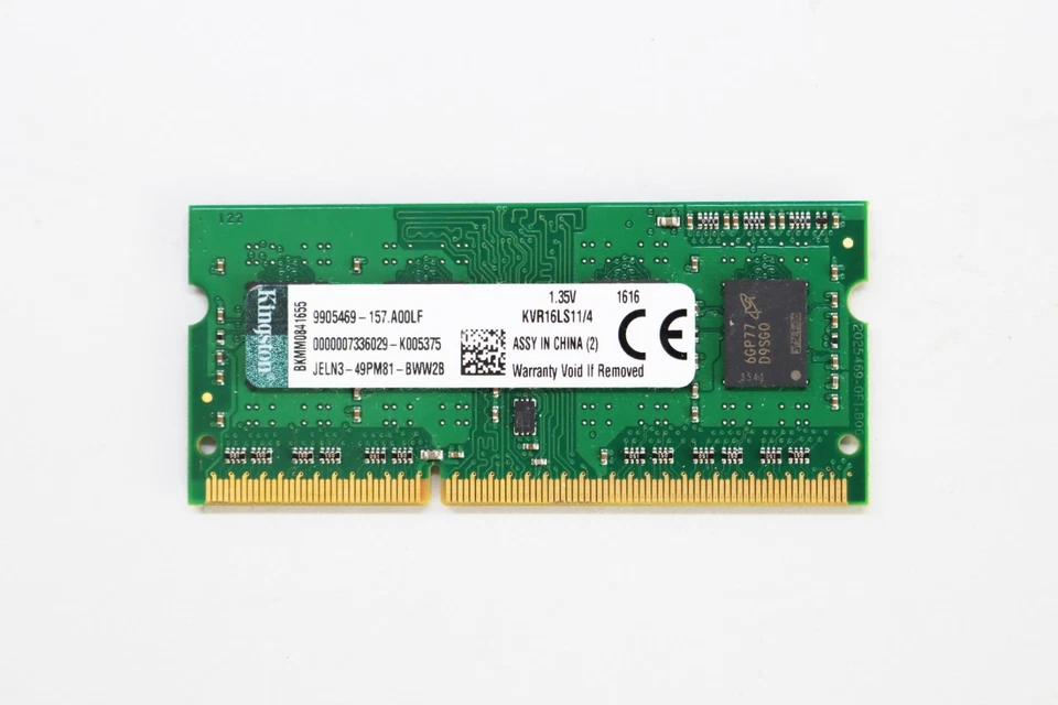 Kingston KVR16LS11/4 DDR3-SO-Dimm 4GB (1x4) PC3-12800S DDR3-1600 CL11 #8312 - Bild 1 von 1