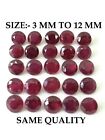 Medium Quality Red Ruby Round Shape Cut Faceted Size 3mm-10mm Loose Gemstone