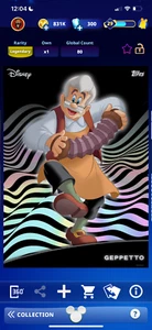 DIGITAL Topps Disney Collect Aura 2025 Geppetto LE Iridescent 100cc - Foto 1 di 2