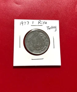 1977 1 LIRA TURKEY COIN - NICE WORLD COIN !!! - Picture 1 of 2