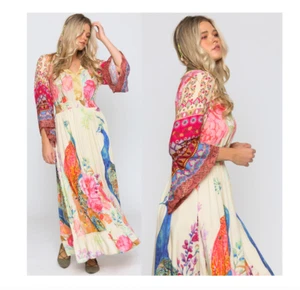 ARATTA SILENT JOURNEY Peacock Paradise maxi dress NWT sz XS - Picture 1 of 7