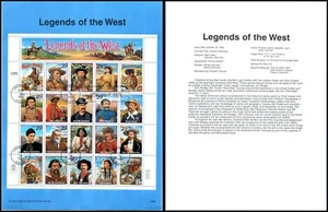 1995 Legends of the West SP1079A souvenir page full sheet Sc 2869 CV $20 - Picture 1 of 1