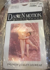 Danz N Motion Danshuz Children's Shimmery Footed Tights SUNTAN #502 Size 4-6 - Picture 1 of 7