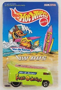 Hot Wheels 1997 VW Drag Bus Van de Kamps Fish-O-Saurs Special Edition Lime Green - Picture 1 of 6