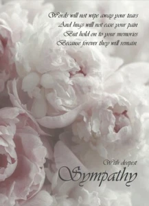 WITH DEEPEST SYMPATHY A5 CARD Sentimental Sympathy Condolence Bereavement - Picture 1 of 3