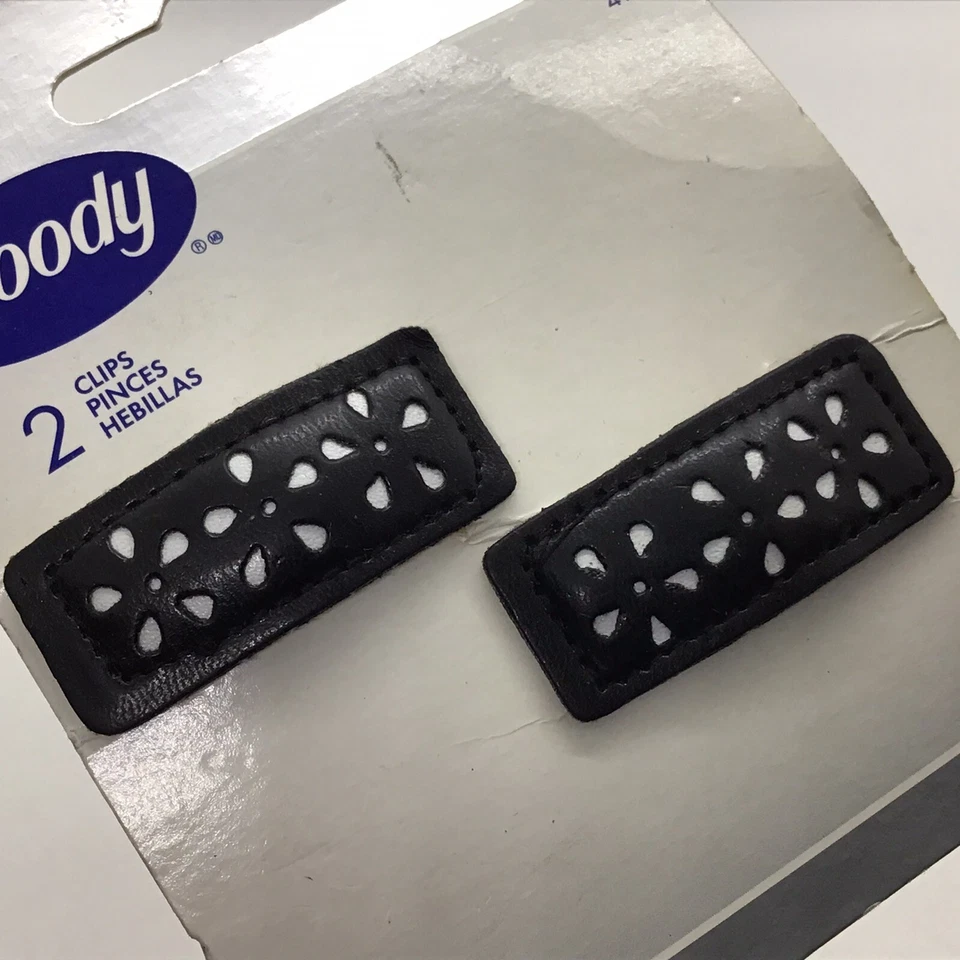 Corredor Goody Spectator Negro Blanco Flor Cuero Como Clip a Presión Nuevo de Lote Antiguo Nuevo Foto 1 de 4