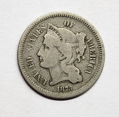 1873 Three Cent Nickel – No Problem VG - Image 1 of 2