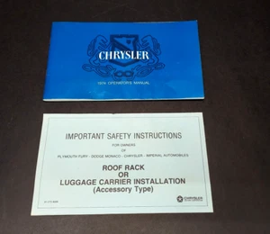 VINTAGE 1974 CHRYSLER OPERATORS OWNERS MANUAL - Foto 1 di 7