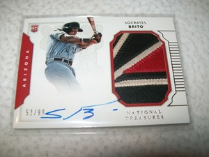2016 NAT TREASURES SOCRATES BRITO PATCH AUTOGRAPH #D/99 ARIZONA DIAMONDBACKS