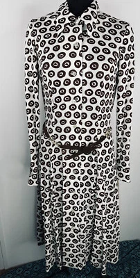 Vestido Kaplan de Colección Nuevo de Lote Antiguo Etiquetas Geométrico Abotonado Manga Larga Años 70 80 Foto 1 de 4