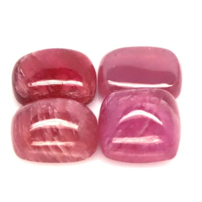 29.90 CT. Heated 4Pcs Red Ruby Madagascar Cushion Cabochon - Image 1 of 4
