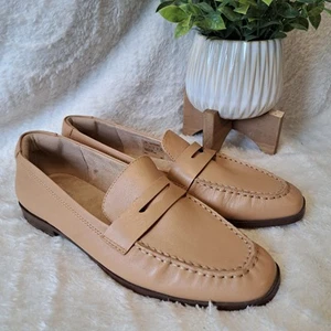 Rockport Trutech Susana Penny Loafers Flat Tan Leather Women's Size 9 NWOT - Picture 1 of 13
