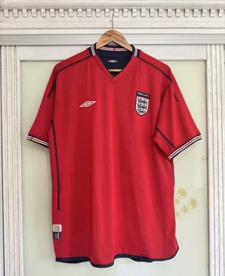 Vintage England 2002-2003 Away Double Sided Soccer Jersey Football Shirt Size XL - Image 1 of 4
