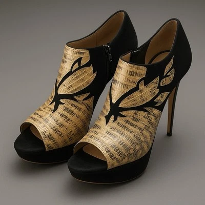 Nicholas Kirkwood Snakeskin Platform Boots Shoes 39.5 US 9 Avant Garde Amazing! - Image 1 of 4