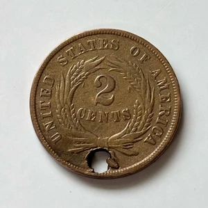 1867 Two cent coin United States VERY FINE Great details - Picture 1 of 2