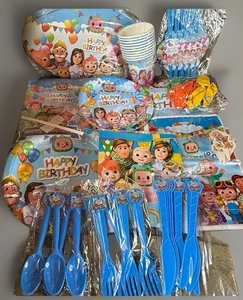 Cocomelon Birthday Party Decorations Plates Napkins Cups Table Cover Coco melon - Picture 1 of 15