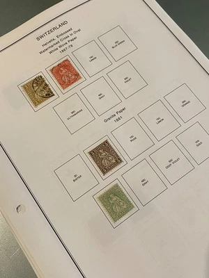 Selos da Suíça articulados em páginas de álbuns de computador M&U Nem todos mostrados L-1704 - Imagem 1 de 4