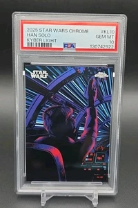 2025 Topps Chrome Star Wars Kyber Light #KL10 Han Solo SP PSA 10 - Picture 1 of 2