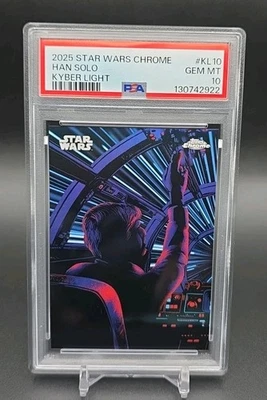 2025 Topps Chrome Star Wars Kyber Light #KL10 Han Solo SP PSA 10 - Image 1 of 2