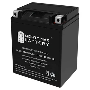Mighty Max YTX14AHL 12V 12Ah Battery Replacement for YB14L-B2, YS12-12A-4A1 - Picture 1 of 6