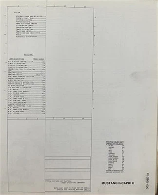 1979 Ford MUSTANG Y Mercury Capri Diagrama Eléctrico Esquemáticos OEM 79 - Imagen 1 de 4