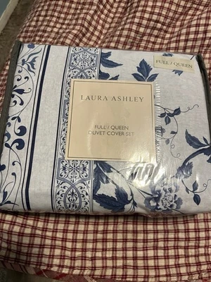 Juego de funda nórdica de algodón azul Laura Ashley Charlotte 3 piezas fundas, completo/queen Foto 1 de 2