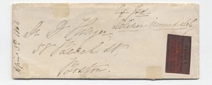 1864 Boston MA Whall's Dorchester & Milton Express Etikett auf Brief [45.625] - Bild 1 von 3
