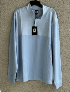 FootJoy Men’s XL Heather Yoke 1/2 Half-Zip Mid-Layer Golf Pullover Dusk Blue NEW - Picture 1 of 3